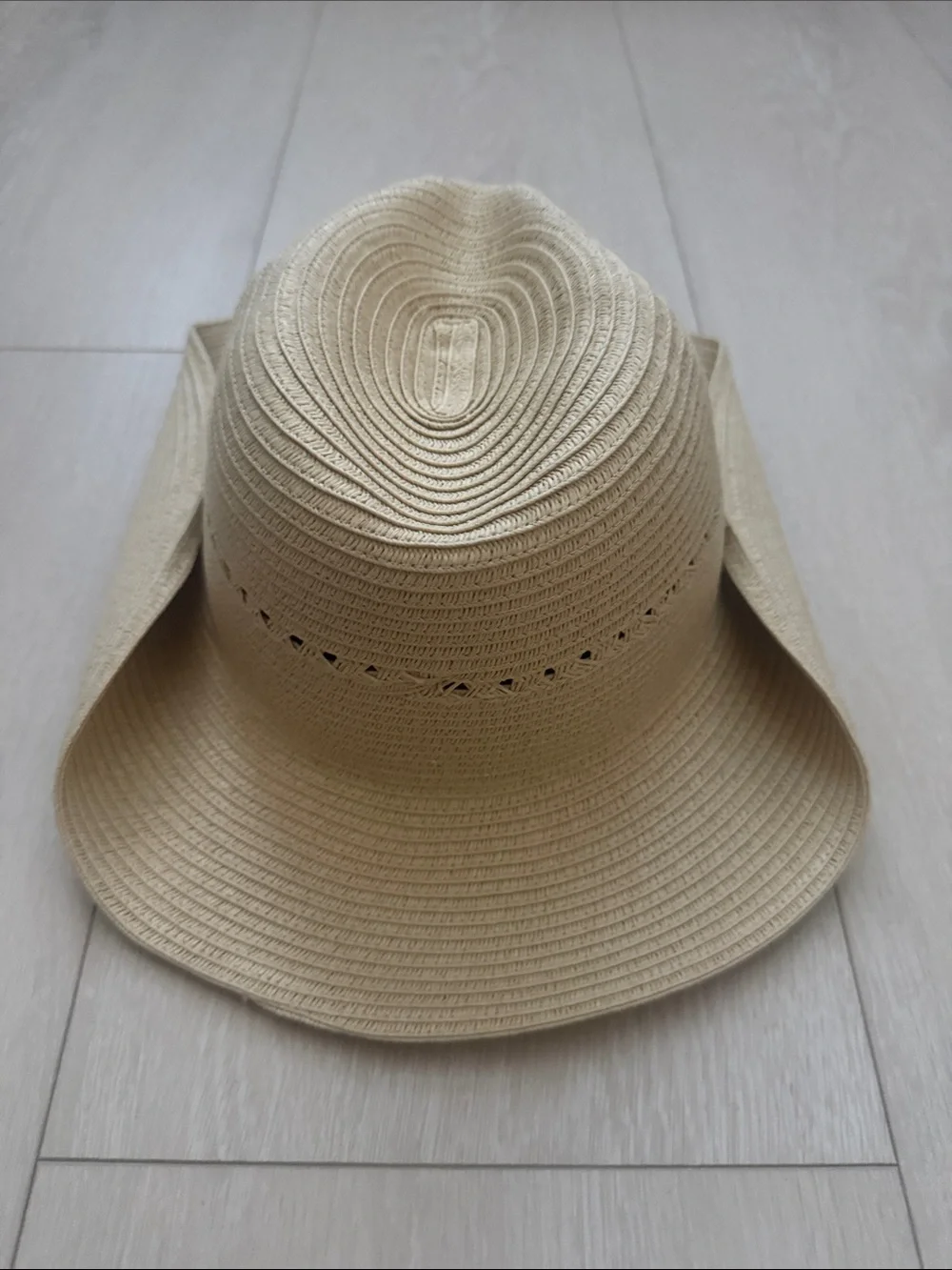 Shade & Shore Natural Straw Fedora with Vent Trim